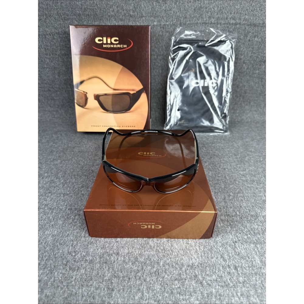 CliC Monarch Ladies Magnetic Neck Sunglasses Frame Black With Jewels Polarized